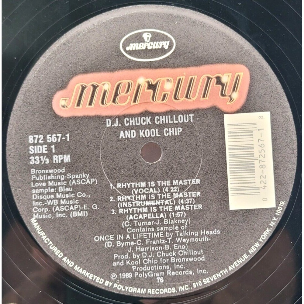 D.J. CHUCK CHILLOUT & KOOL CHIP - RHYTHM IS THE MASTER - HIP HOP RAP SINGLE